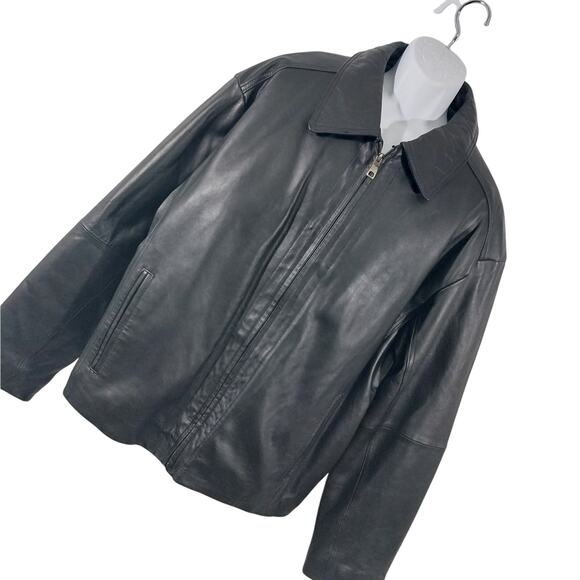 NWOT! EXCELLED! SLEEK BLACK GENUINE LEATHER THERMAL LINED JACKET, COAT! SZ XL - Picture 12 of 12